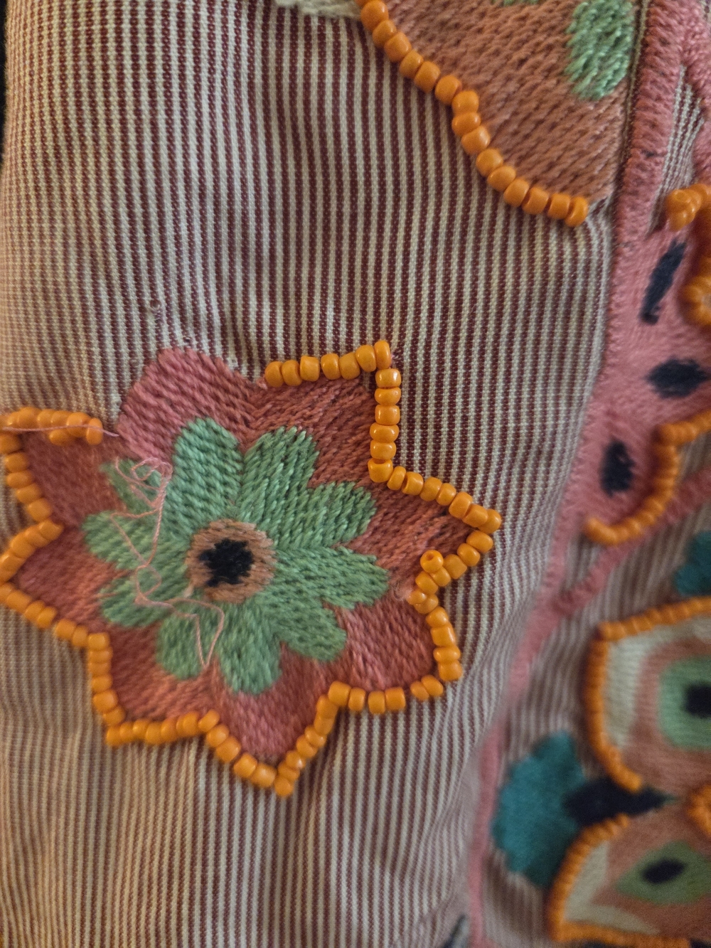 Anthropologie Pink Cottom Beaded Embroidered Applique Shift Mini Dress - Picture 4 of 10